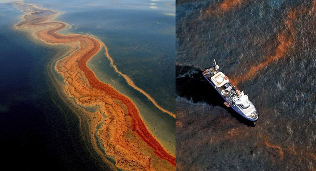 Marina confirma que derrame en el Golfo de México tiene su origen en tres fuentes: un buque y “emanaciones naturales” de chapopoteras