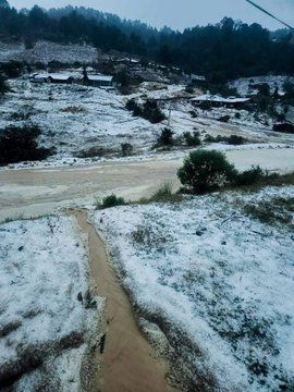 Granizada y aguanieve en la Mixteca; emiten alerta en zonas altas de Oaxaca